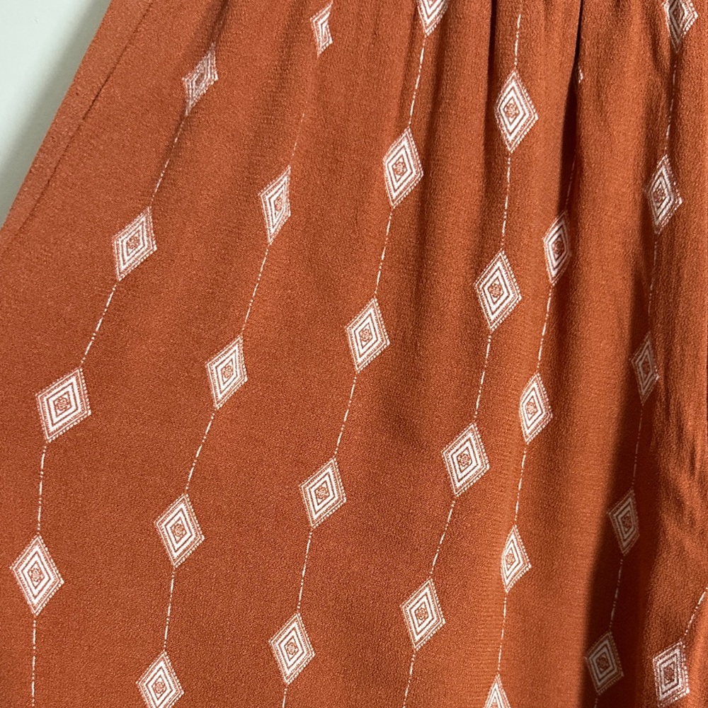 Dress Forum Los Angeles Boho Style Rust Wide Leg Pants Small - Picture 3 of 6
